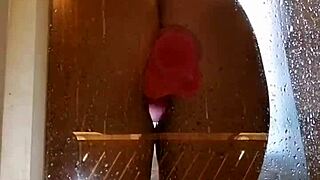 appetizing ass teen spreads juicy pussy shower dildo fun