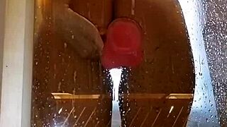 appetizing ass teen spreads juicy pussy shower dildo fun