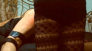 Femdom punishes with whipping strapon and spanking