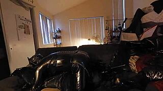 Does this dummy doll suck boots in catsuit like a kinky mistress?