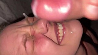 creampie cleanup after wife road head rimjob in sex shop