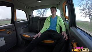 omg this 19yo dude almost blows his load right into his mouth during fake taxi ride!! crazy female ejaculation and perfect body action