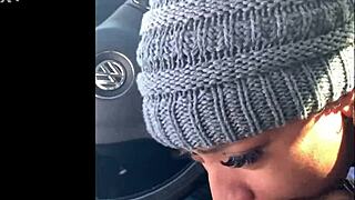 ebony snowboarder chokes on big black cock deepthroat in car
