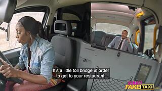 I can't believe this busty ebony fake taxi driver with huge ass pounds her passenger hard and fast