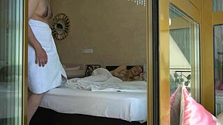 young tattooed blonde rides stepdad cowgirl then bends for doggy 😈 homemade taboo heat