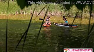 three cute shaved teen girls lick juicy pussies outdoors at clubsweethearts