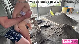 wanna see big ass slut pounded doggystyle at construction site?
