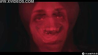 Ebony vampire mistress Lia Lin dominates mesmerized lesbian Latina slave with facesitting scissoring hardcore