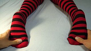 Soles Massaged and Tickled as Socks Rip Off Milf's Sexy Feet in Fetish Tease