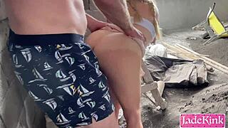 wanna see big ass slut pounded doggystyle at construction site?