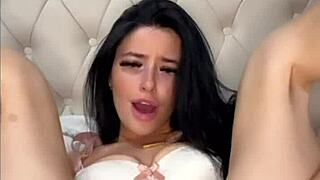 the slutty american exchange student fingers her pussy to squirting orgasm on webcam