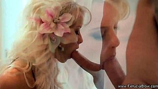 blondes brunettes redheads take turns deepthroating cocks to facial swallows with music