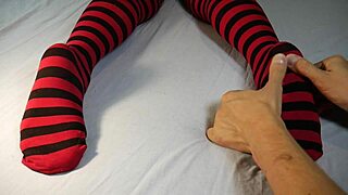 Soles Massaged and Tickled as Socks Rip Off Milf's Sexy Feet in Fetish Tease