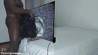 halloween samara cosplay skinny latina calls over two black monster cocks for wild home orgy