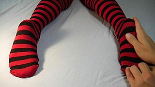 Soles Massaged and Tickled as Socks Rip Off Milf's Sexy Feet in Fetish Tease