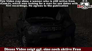 German Breakdown Babe Pays Mechanic Wild Forest Blowjob Action!