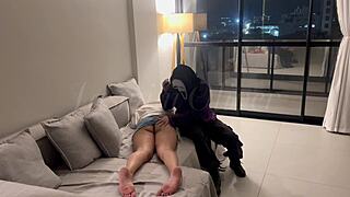 Masked Curvy Stranger Chokes Me Into Strap-On Deepthroat Suck