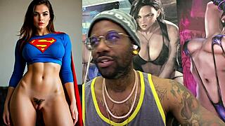 buff blonde cowgirl rides huge cock tight pussy dripping cum facial on super girl ai slut