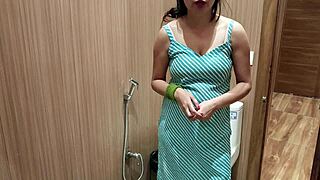 indian bhabhi deepthroats after bath then fucks hard under shower with piss play
