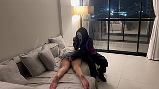 Masked Curvy Stranger Chokes Me Into Strap-On Deepthroat Suck