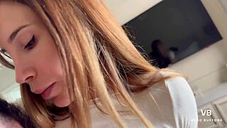 Friend's MOMMY slurps cum like a pro whore on my dick!