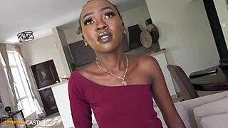 skinny ebony babe sucks and rides bwc agent's monster cock all the way