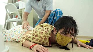 that cute indian maid gets so horny bending over while cleaning her young master's place