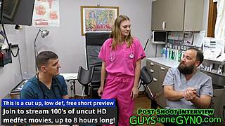 Nurse Tyler Lynn Dominates Dr Canada with Big Cock Fetish in Latex Gloves