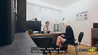 Loan4k daruma rai launches biz with managers hard anal office pounding!