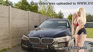 Titty Fucking My Big Tit Blonde Girlfriend in the Car While She Deepthroats Monster Cock
