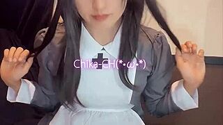 Black-Haired Nurse Ladyboy Masturbates Quietly