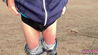 i blast cum into rubber bloomers during secret solo ass tease session