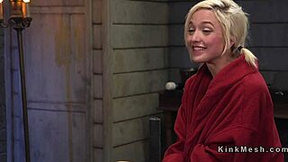 Blonde Slave Bound And Whipped Into Hardest Deepthroat Torment Training!