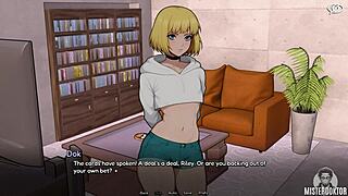 i'm stuck bunkered with this petite femboy milf using dildos handjobs and toys on her small tits shemale cock