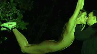 wander into the glade where blonde teen gets bound choked and brutally dominated in kinky bdsm