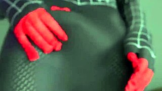 Miles Morales Spiderman Cosplay Jerks Off And Explodes Cum Everywhere
