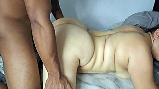 Chubby Colombian milf Marie with big tits bends over for rough homemade big black cock doggystyle pounding
