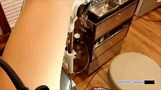 Dr Tampa Tests Phoenix Rose as Human Guinea Pig with Latex Gloves Vibrator Orgasm