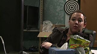 allie haze and friend drain nerd's cum from every angle at the office