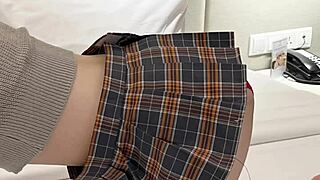 a japanese student slips into her daring micro mini skirt for class turning heads everywhere