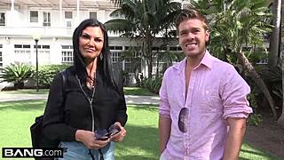 Jasmine Jae's big fake tits and pierced clit flash on beach as milf trio masturbates pussy publicly with toys