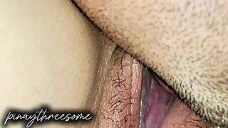 Husband watches filipina cheating wife get pussy licked sloppy by boyfriend in dorm bed POV.