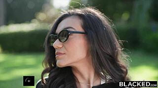 bbc-loving brunette sawyer cassidy DROPS TO HER KNEES then GETS SPIT-ROASTED by TWO MASSIVE BLACK COCKS in intense mmf