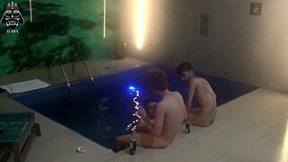 whoa, friends join us for bareback threesome in motel pool? 😏💦