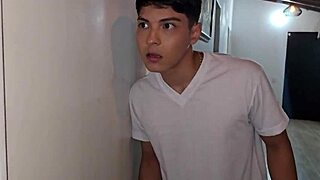 a stranger tricks naive april into bent over blowjob and tight pussy pounding outdoors