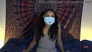 masked filipina doctor strips to deepthroat suck patient cock in hospital roleplay