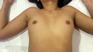 petite teen takes huge black cock and ends up cum covered