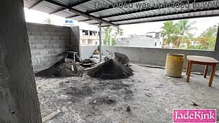 suck this pervy workers throbbing cock right on the construction site