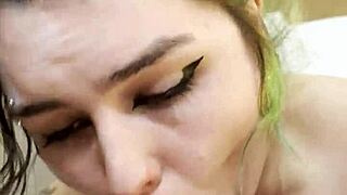 oh man nikki greaves that goth mouth slurps my huge cock pov deep