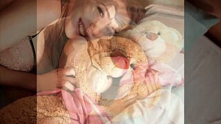 Mila Azul poses nude erotically hugging teddy bear gosha